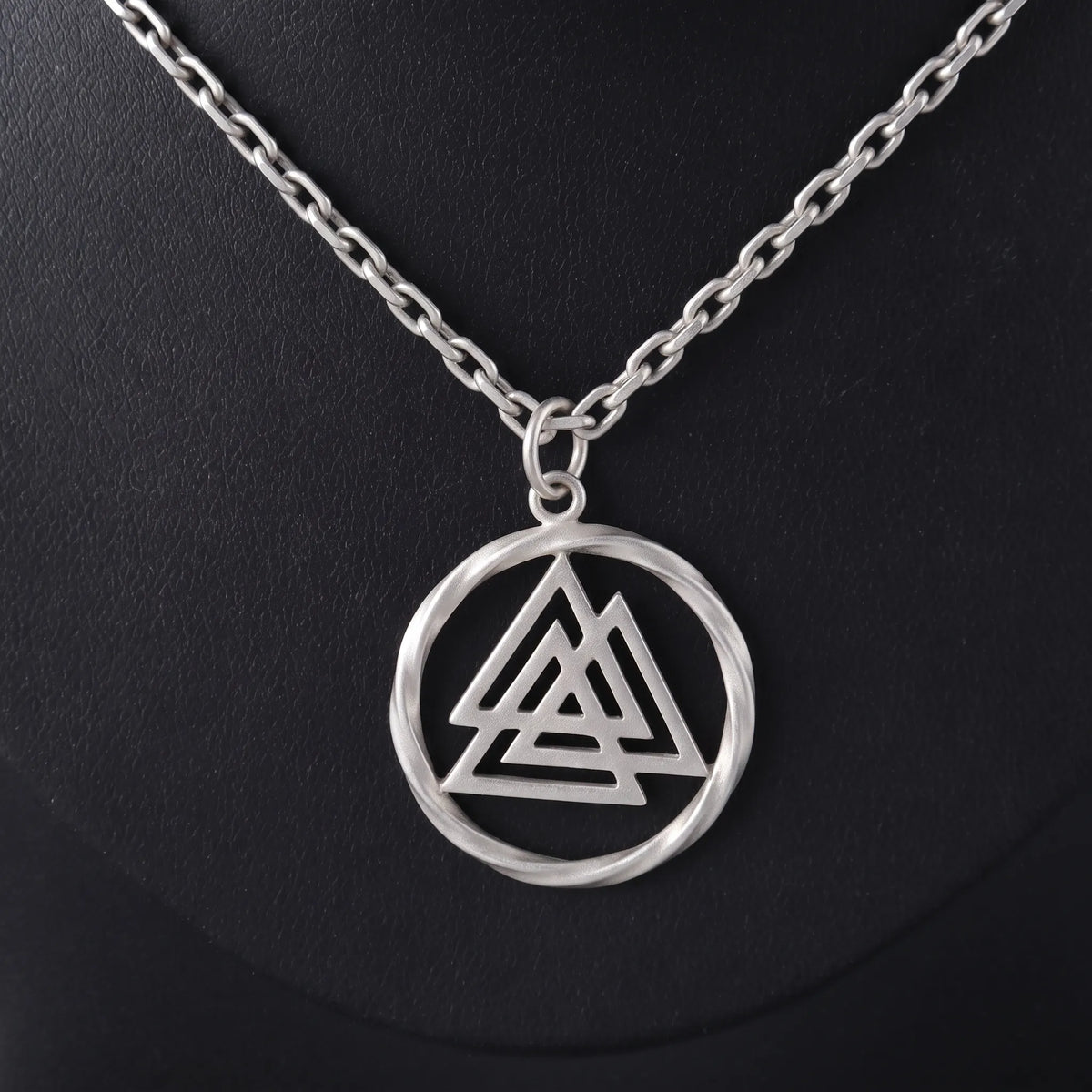925 Sterling Silver Triangle Pendant Necklace, Geometric Symbol Jewelry, Minimalist Gothic Silver Necklace