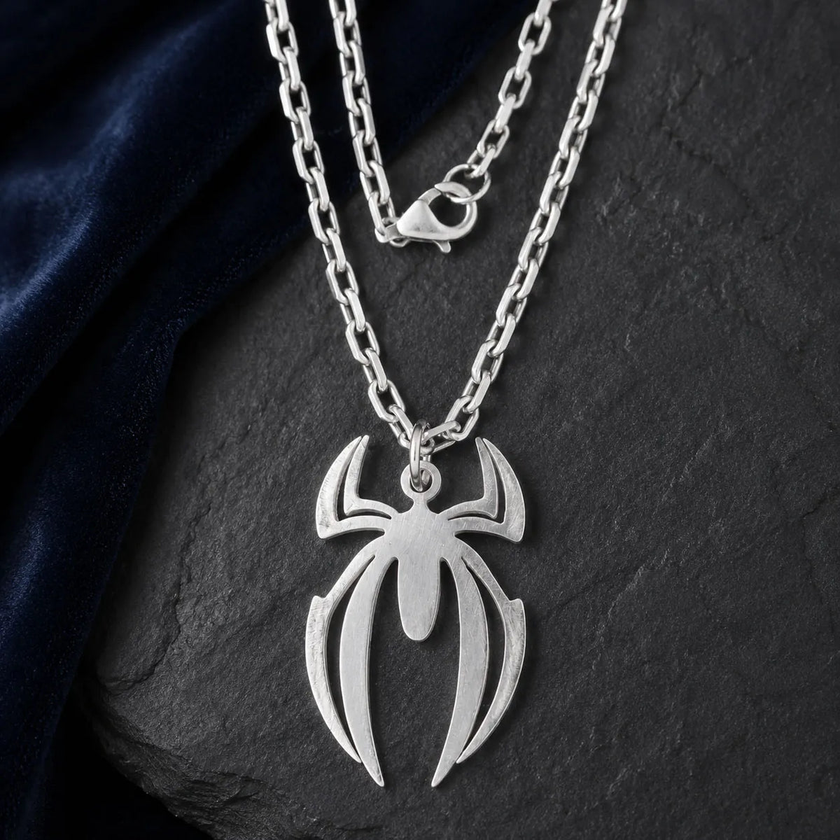 925 Sterling Silver Spider Pendant Necklace, Gothic Jewelry, Dark Alternative Necklace, Bold Unisex Gift