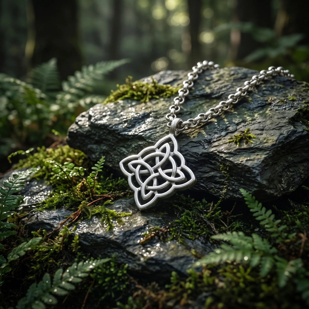925 Sterling Silver Celtic Knot Necklace, Infinity Knot Pendant, Spiritual Symbol Jewelry, Vintage Silver Necklace Gift
