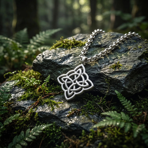 925 Sterling Silver Celtic Knot Necklace, Infinity Knot Pendant, Spiritual Symbol Jewelry, Vintage Silver Necklace Gift