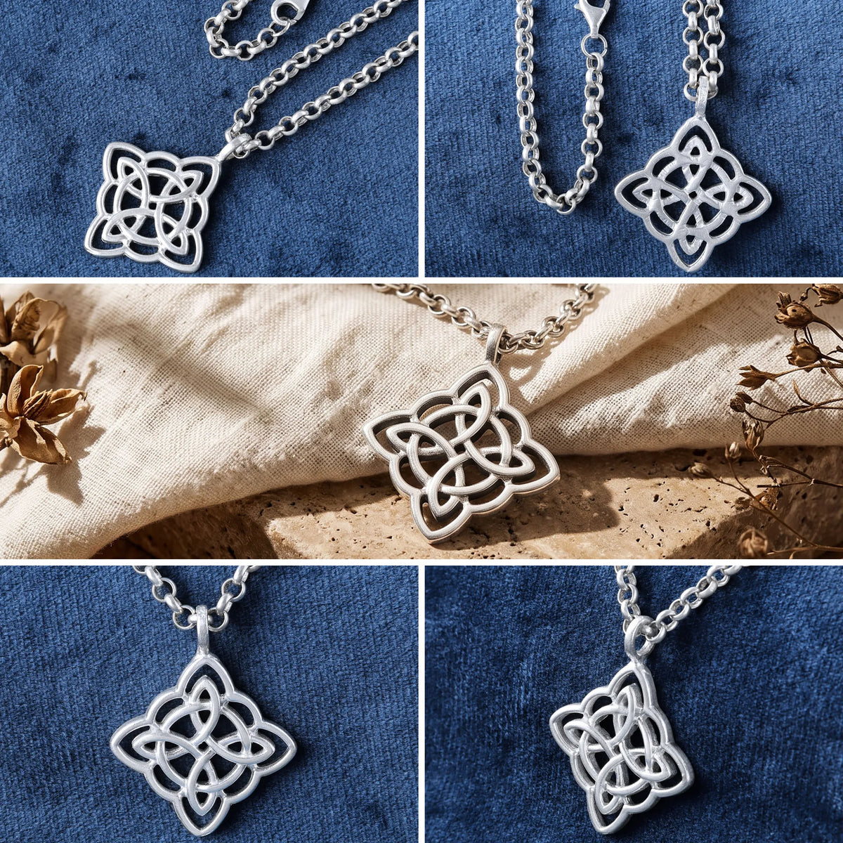 925 Sterling Silver Celtic Knot Necklace, Infinity Knot Pendant, Spiritual Symbol Jewelry, Vintage Silver Necklace Gift