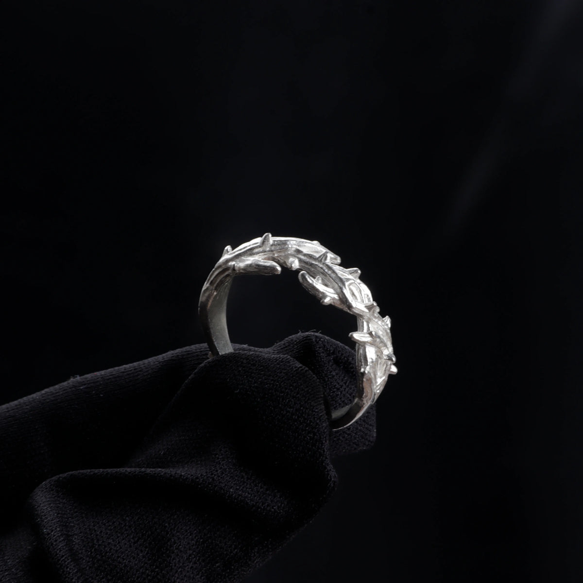 Custom Crown of Thorns 925 Sterling Silver Ring - Personalized Men's Gift