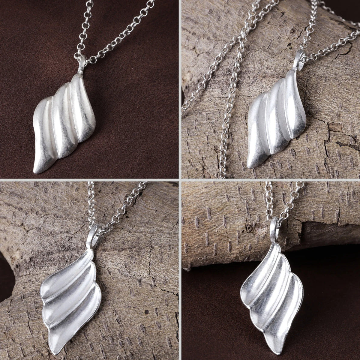 Sterling Silver Abstract Pendant Necklace, Artistic Silver Jewelry, Unisex Statement Necklace