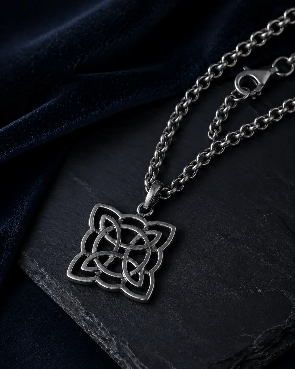 925 Sterling Silver Celtic Knot Necklace, Infinity Knot Pendant, Spiritual Symbol Jewelry, Vintage Silver Necklace Gift