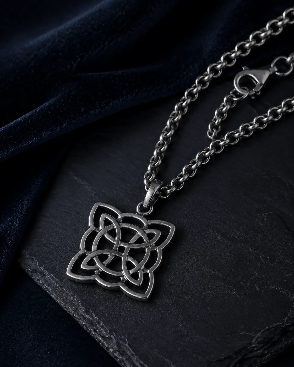 925 Sterling Silver Celtic Knot Necklace, Infinity Knot Pendant, Spiritual Symbol Jewelry, Vintage Silver Necklace Gift
