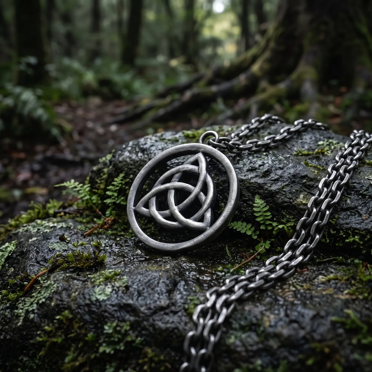 925 Sterling Silver Triquetra Pendant, Celtic Knot Necklace, Oxidized Silver Jewelry, Symbolic Gift