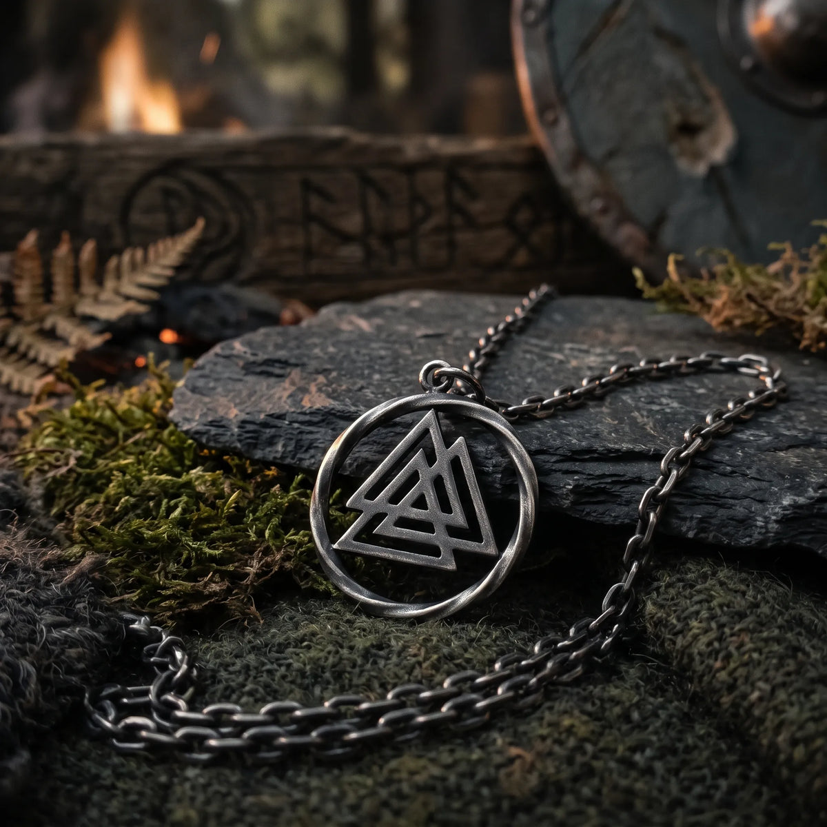 925 Sterling Silver Triangle Pendant Necklace, Geometric Symbol Jewelry, Minimalist Gothic Silver Necklace