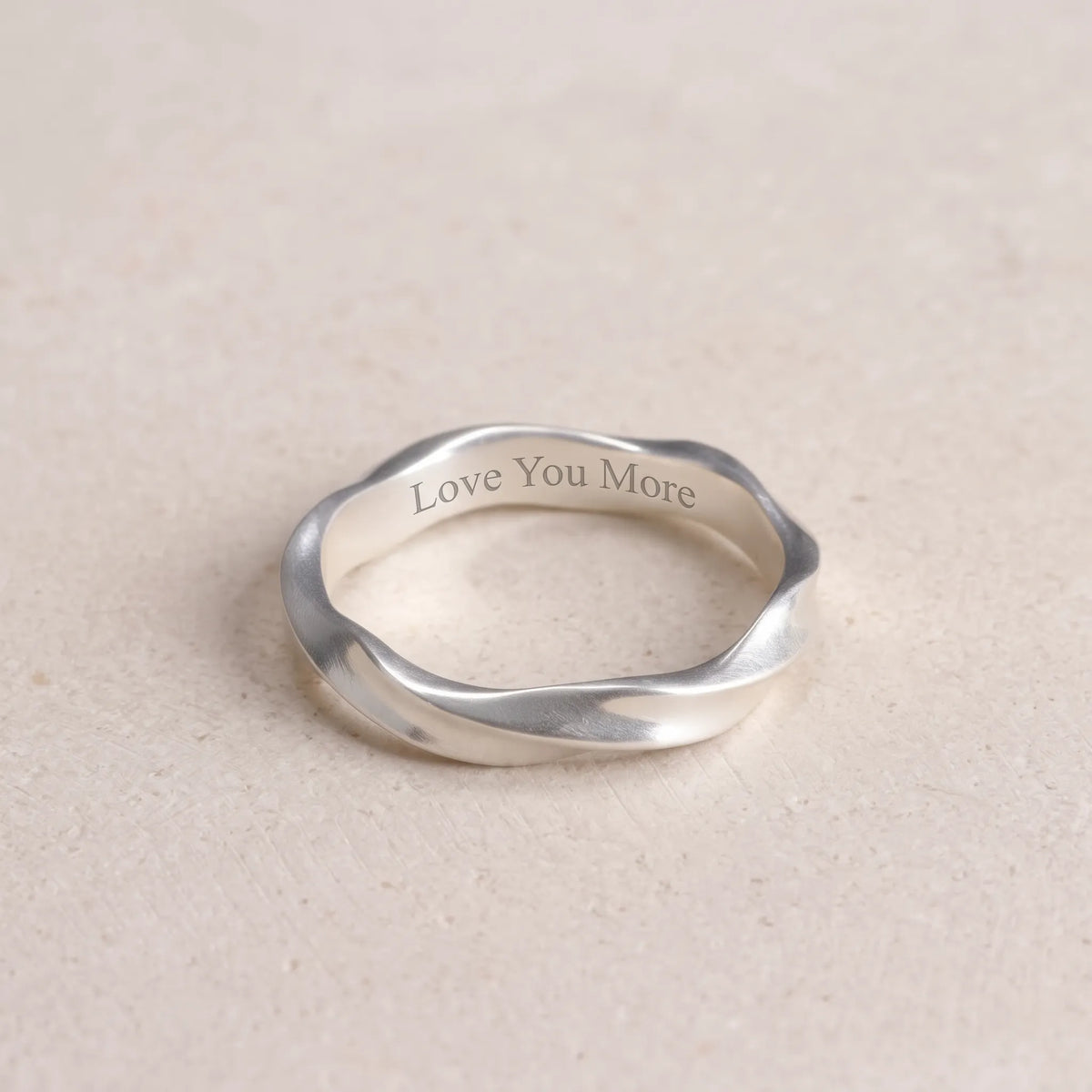 Custom Engraved Mobius Ring 925 Sterling Silver Personalized Anniversary Gift-Wedding Rings