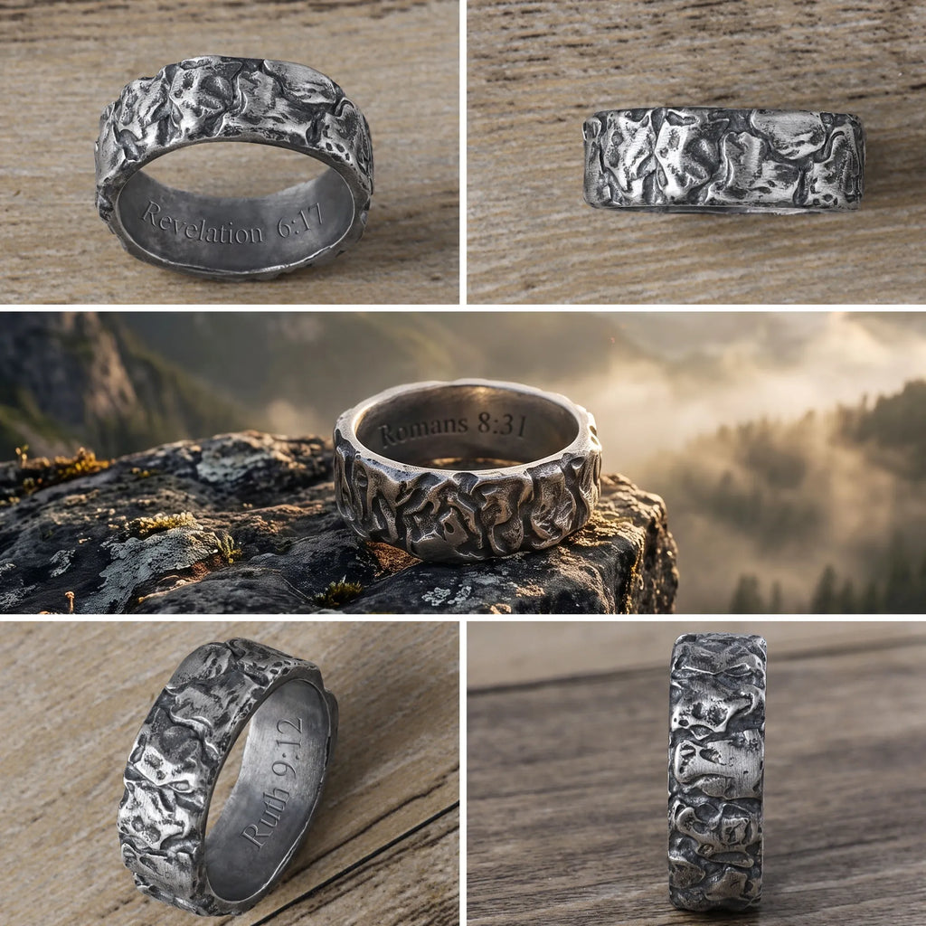 925 Sterling Silver Bible Verse Ring, Custom Inner Engraving, Christian Gift