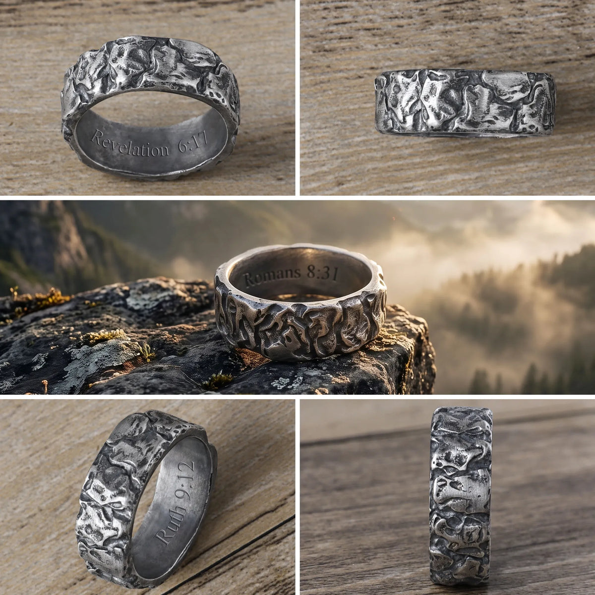 925 Sterling Silver Bible Verse Ring, Custom Inner Engraving, Christian Gift