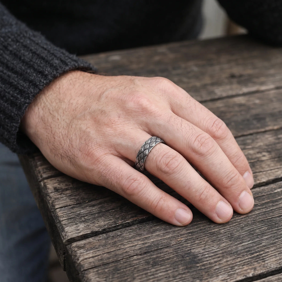 925 Sterling Silver All-Seeing Eye Band Ring, Vintage Ornate Ring, Personalized Faith Jewelry