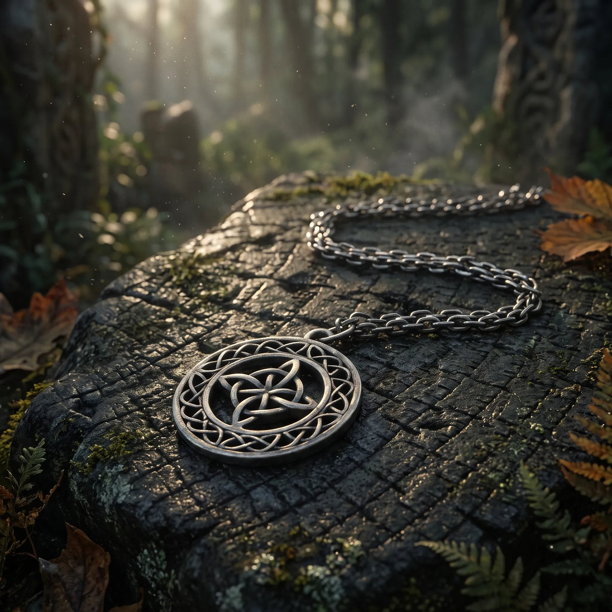 925 Sterling Silver Round Openwork Pendant, Celtic Knot Pendant, Oxidized Silver Jewelry, Symbolic Gift