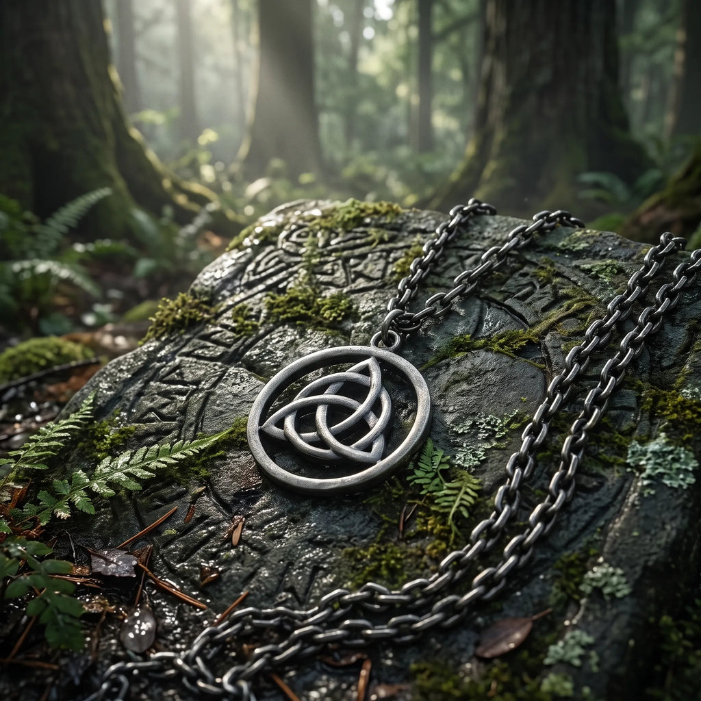 925 Sterling Silver Triquetra Pendant, Celtic Knot Necklace, Oxidized Silver Jewelry, Symbolic Gift