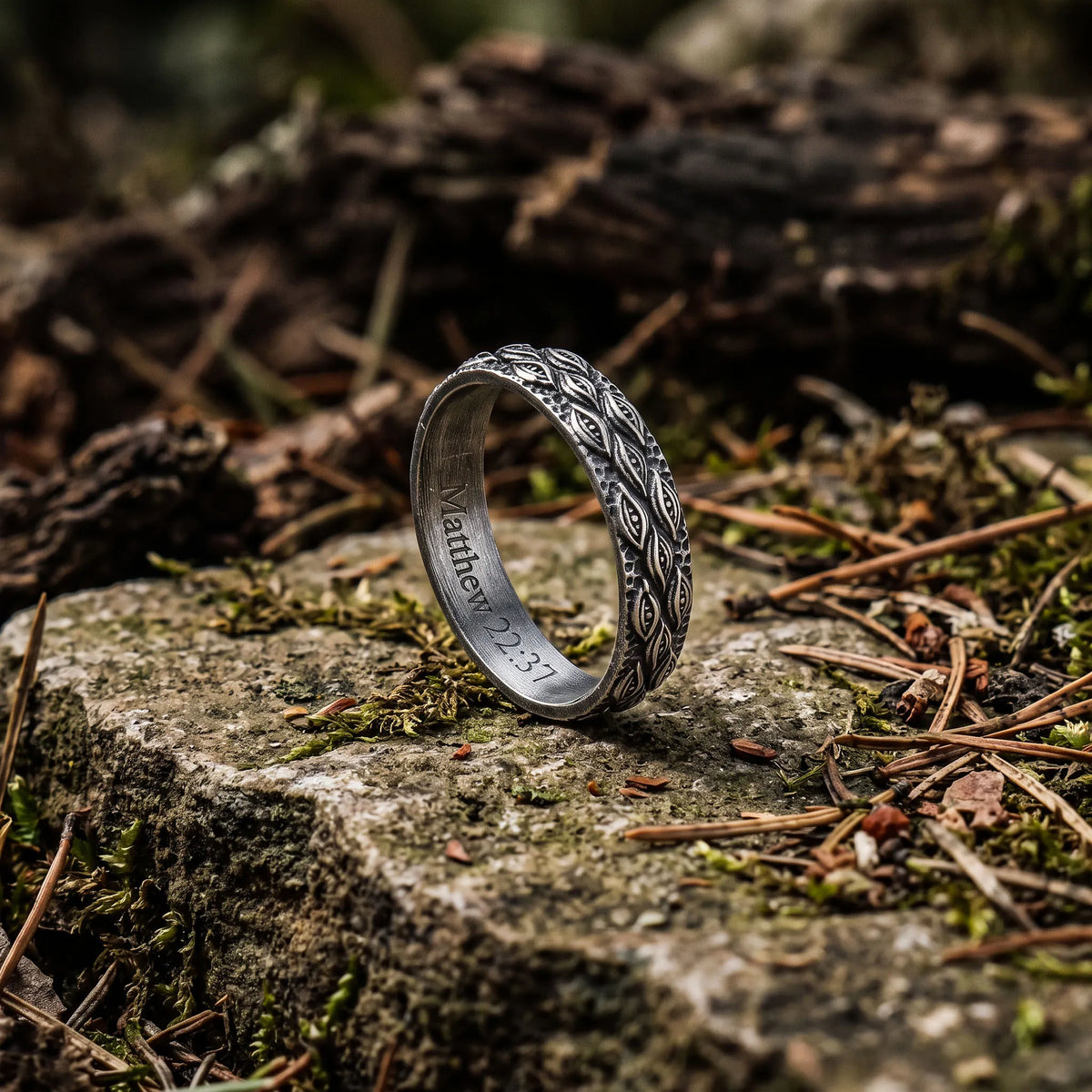 925 Sterling Silver All-Seeing Eye Band Ring, Vintage Ornate Ring, Personalized Faith Jewelry