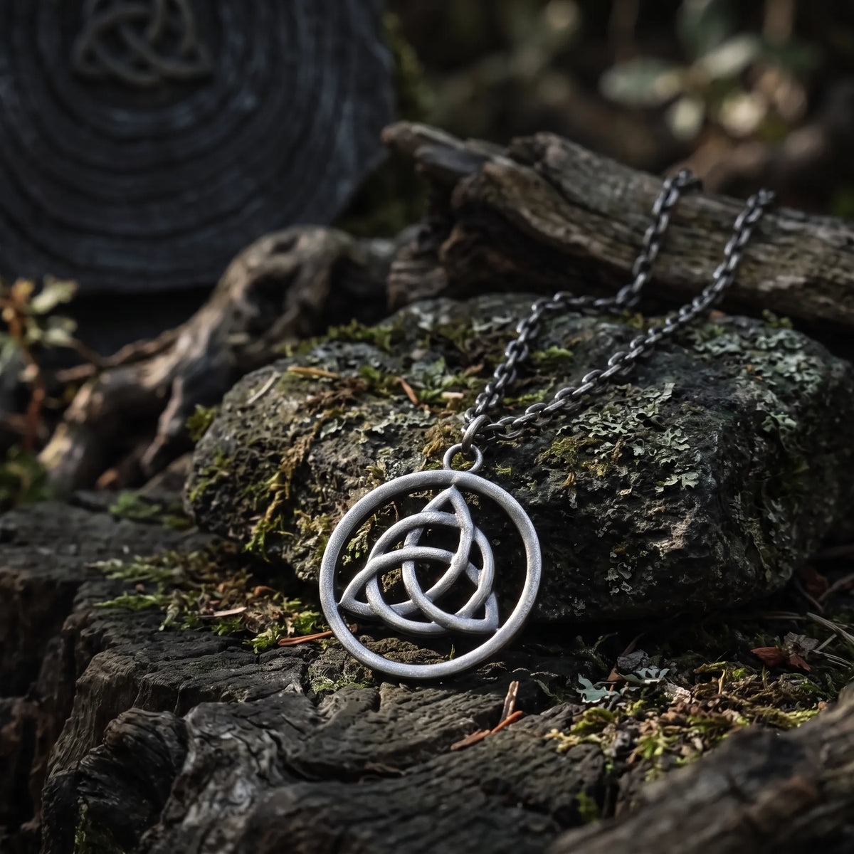 925 Sterling Silver Triquetra Pendant, Celtic Knot Necklace, Oxidized Silver Jewelry, Symbolic Gift
