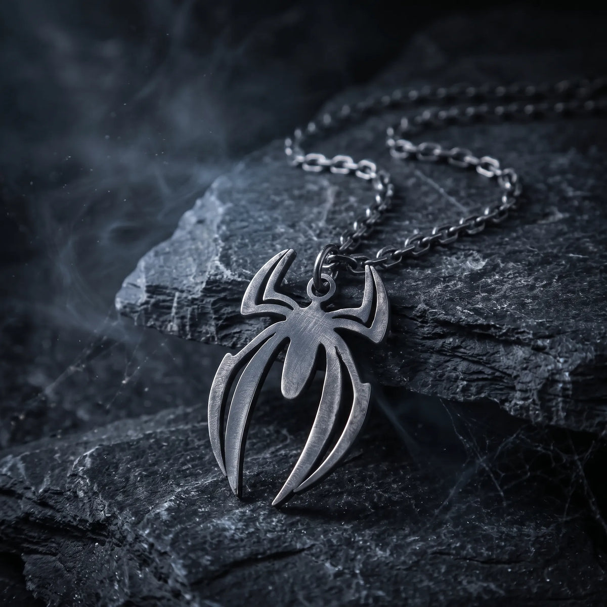 925 Sterling Silver Spider Pendant Necklace, Gothic Jewelry, Dark Alternative Necklace, Bold Unisex Gift