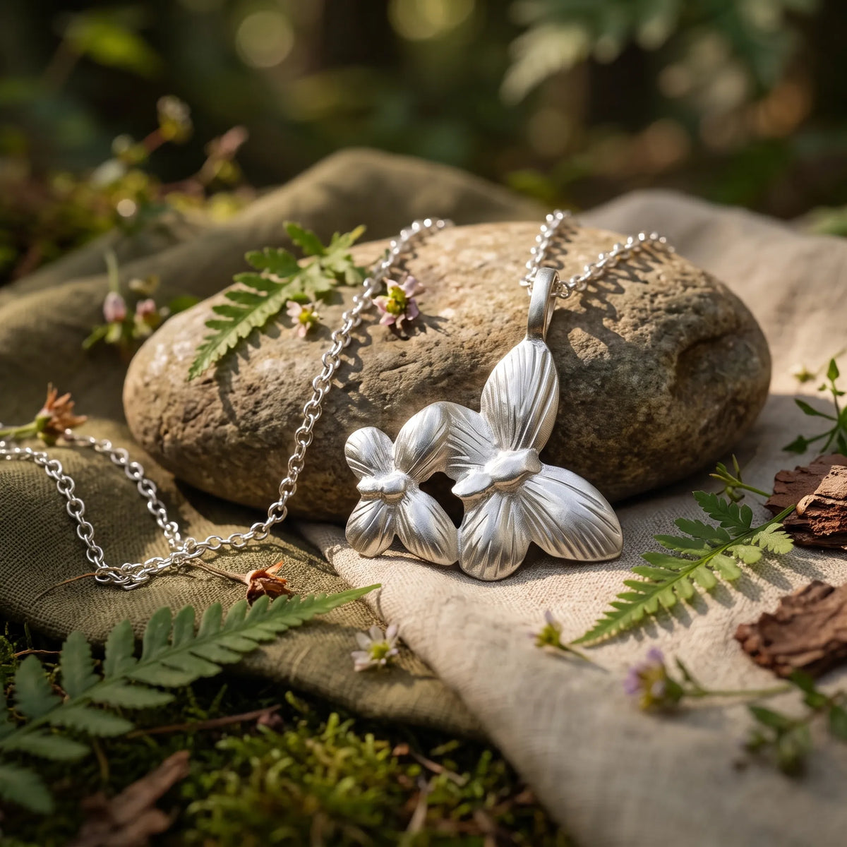 925 Sterling Silver Butterfly Pendant Necklace, Double Butterfly Jewelry, Nature Inspired Gift