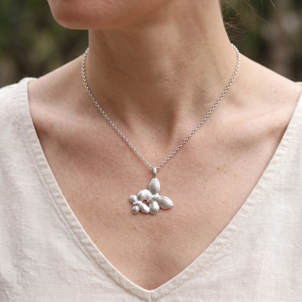 925 Sterling Silver Butterfly Pendant Necklace, Double Butterfly Jewelry, Nature Inspired Gift