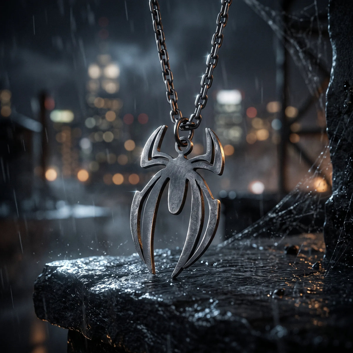 925 Sterling Silver Spider Pendant Necklace, Gothic Jewelry, Dark Alternative Necklace, Bold Unisex Gift