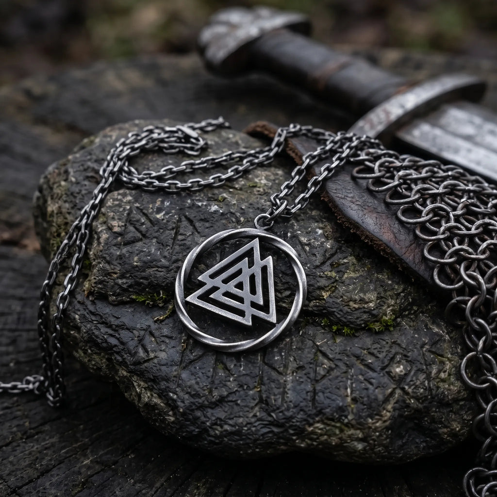 925 Sterling Silver Triangle Pendant Necklace, Geometric Symbol Jewelry, Minimalist Gothic Silver Necklace