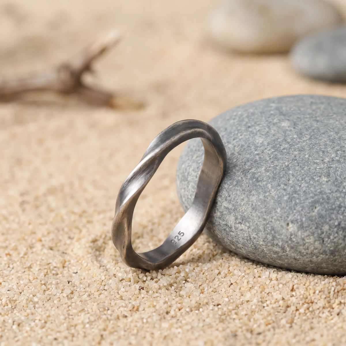 Custom Engraved Mobius Ring 925 Sterling Silver Personalized Anniversary Gift-Wedding Rings