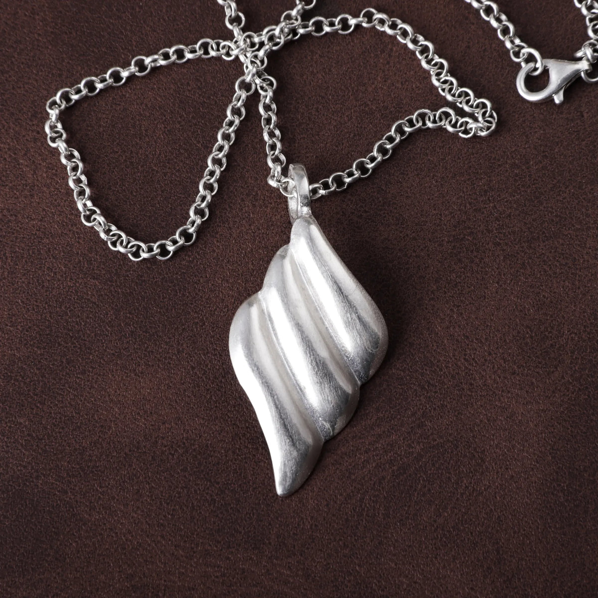 Sterling Silver Abstract Pendant Necklace, Artistic Silver Jewelry, Unisex Statement Necklace