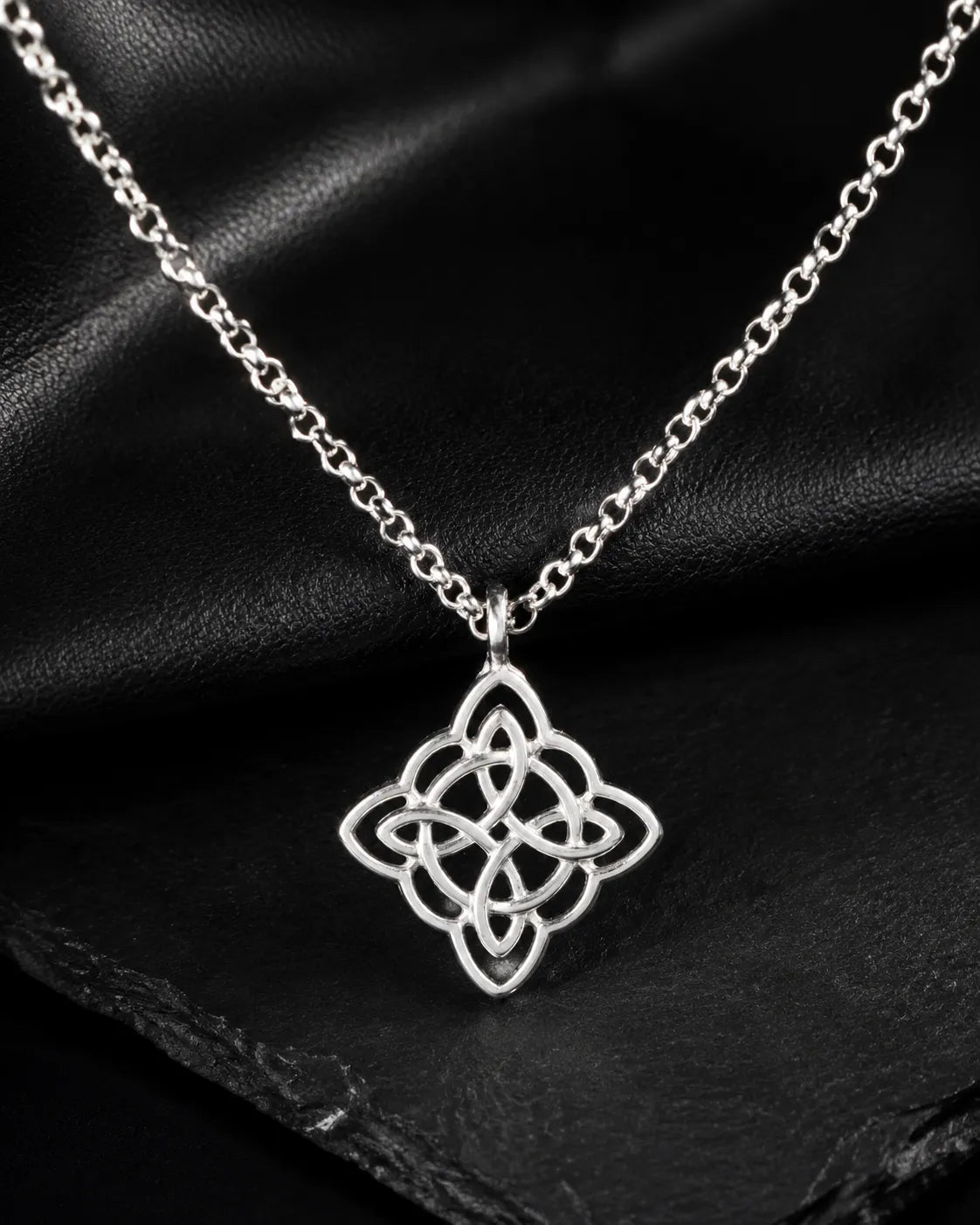 925 Sterling Silver Celtic Knot Necklace, Infinity Knot Pendant, Spiritual Symbol Jewelry, Vintage Silver Necklace Gift