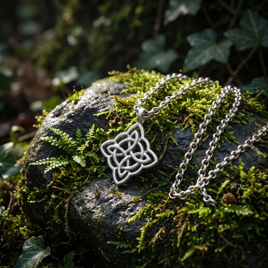 925 Sterling Silver Celtic Knot Necklace, Infinity Knot Pendant, Spiritual Symbol Jewelry, Vintage Silver Necklace Gift