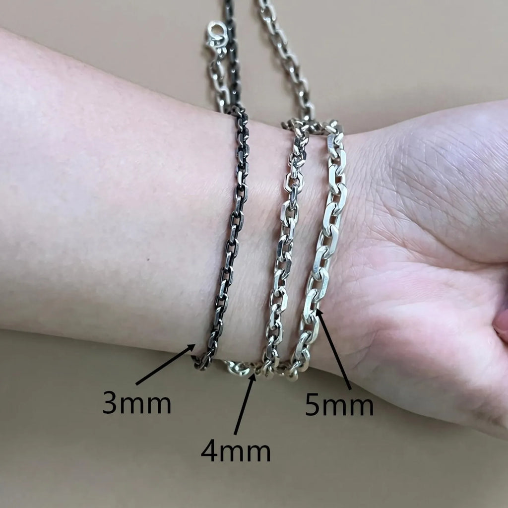 Men's 925 Sterling Silver Anchor Chain Necklace