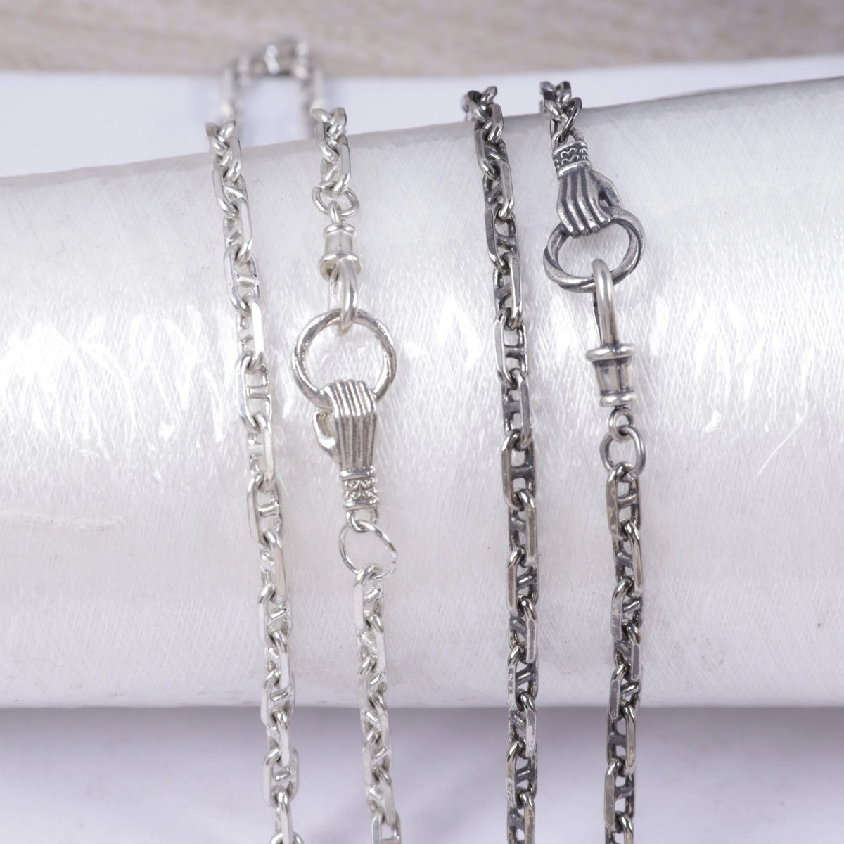 Mens 925 Sterling Silver Mariner Chain Necklace with Easy Clasp, 3mm-5mm