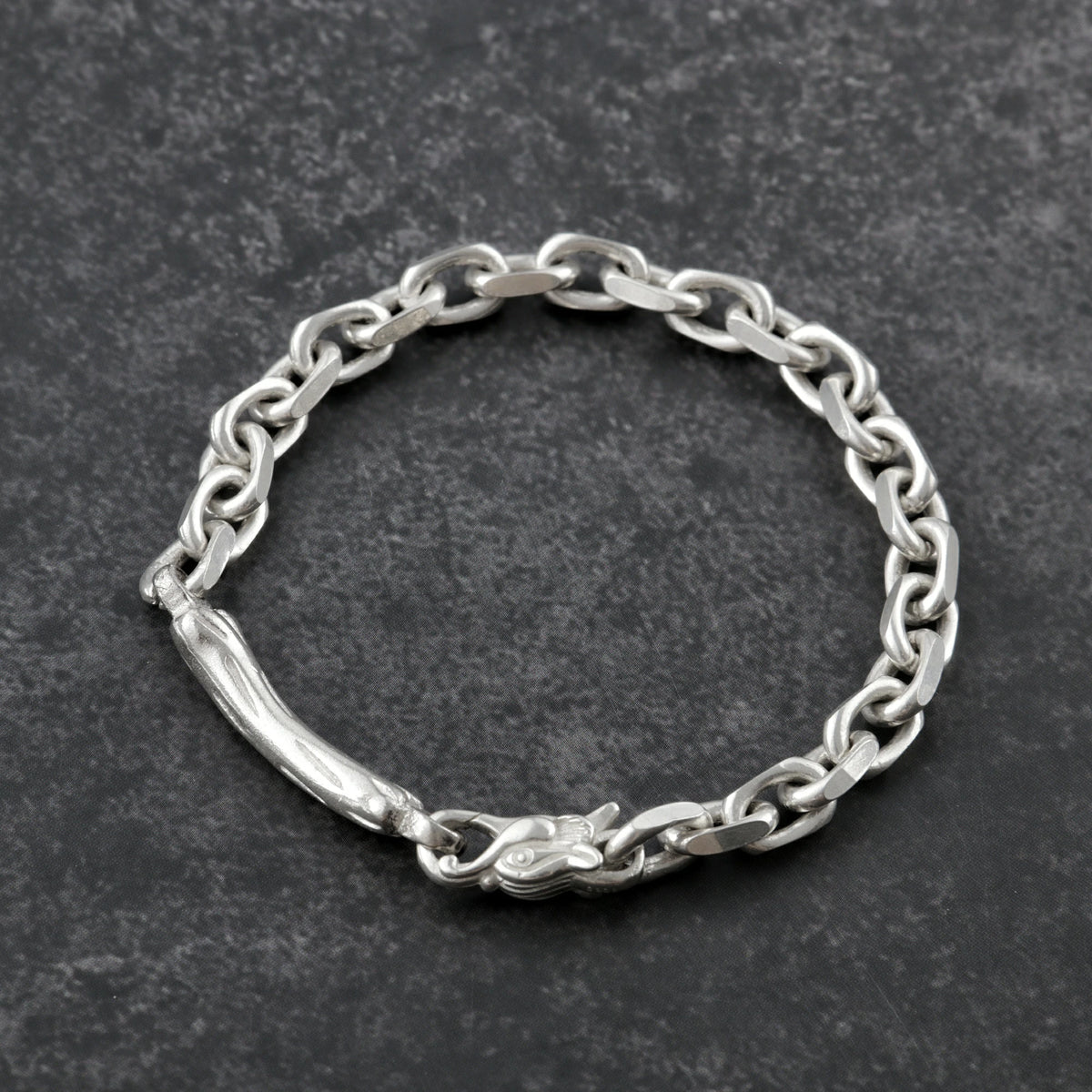Dragon Skeleton Chain Bracelet, 925 Sterling Silver Beast Bone Link Cable Wristband