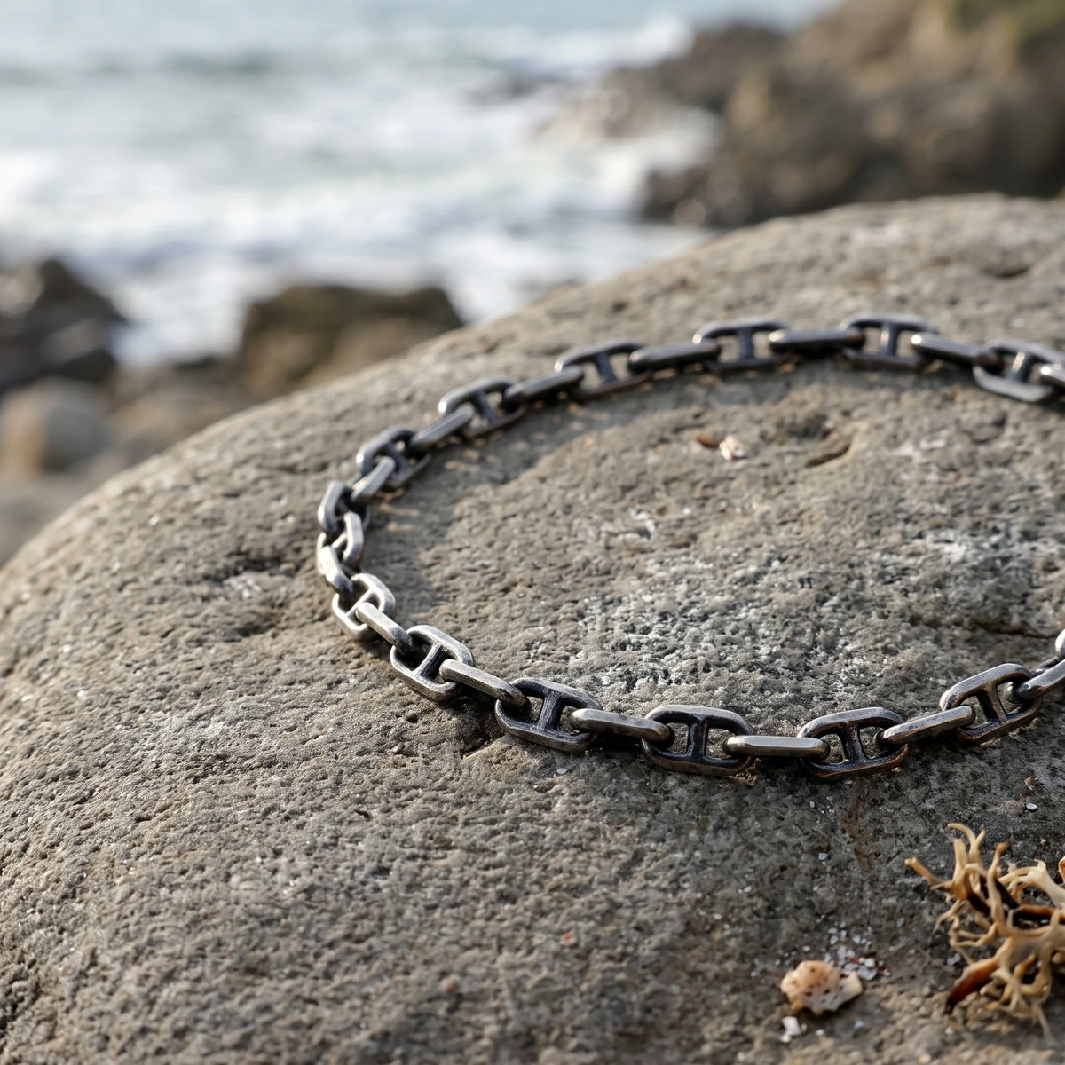 Minimalist Anchor Chain Bracelet, Personalized 925 Sterling Silver Wristband