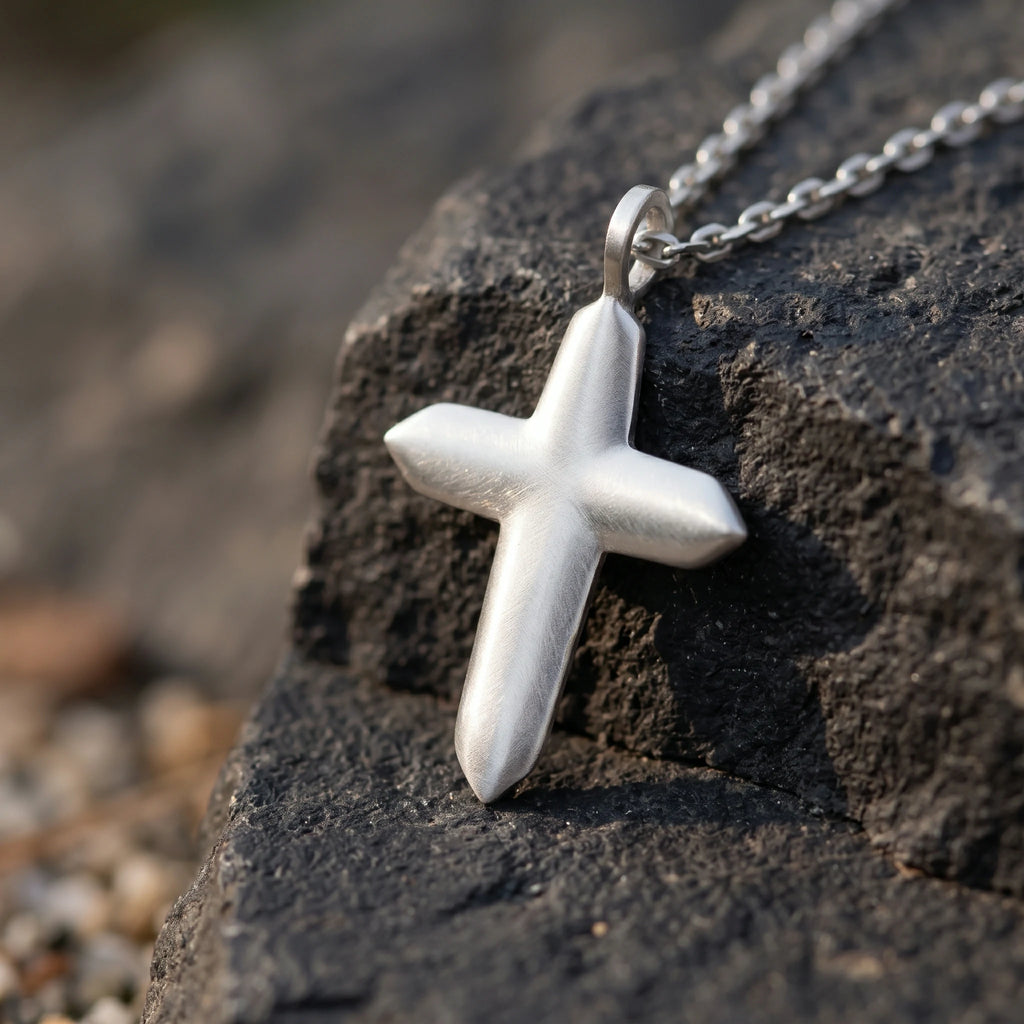 925 Sterling Silver Radiant Starburst Cross Pendant for Divine Light and Holy Grace