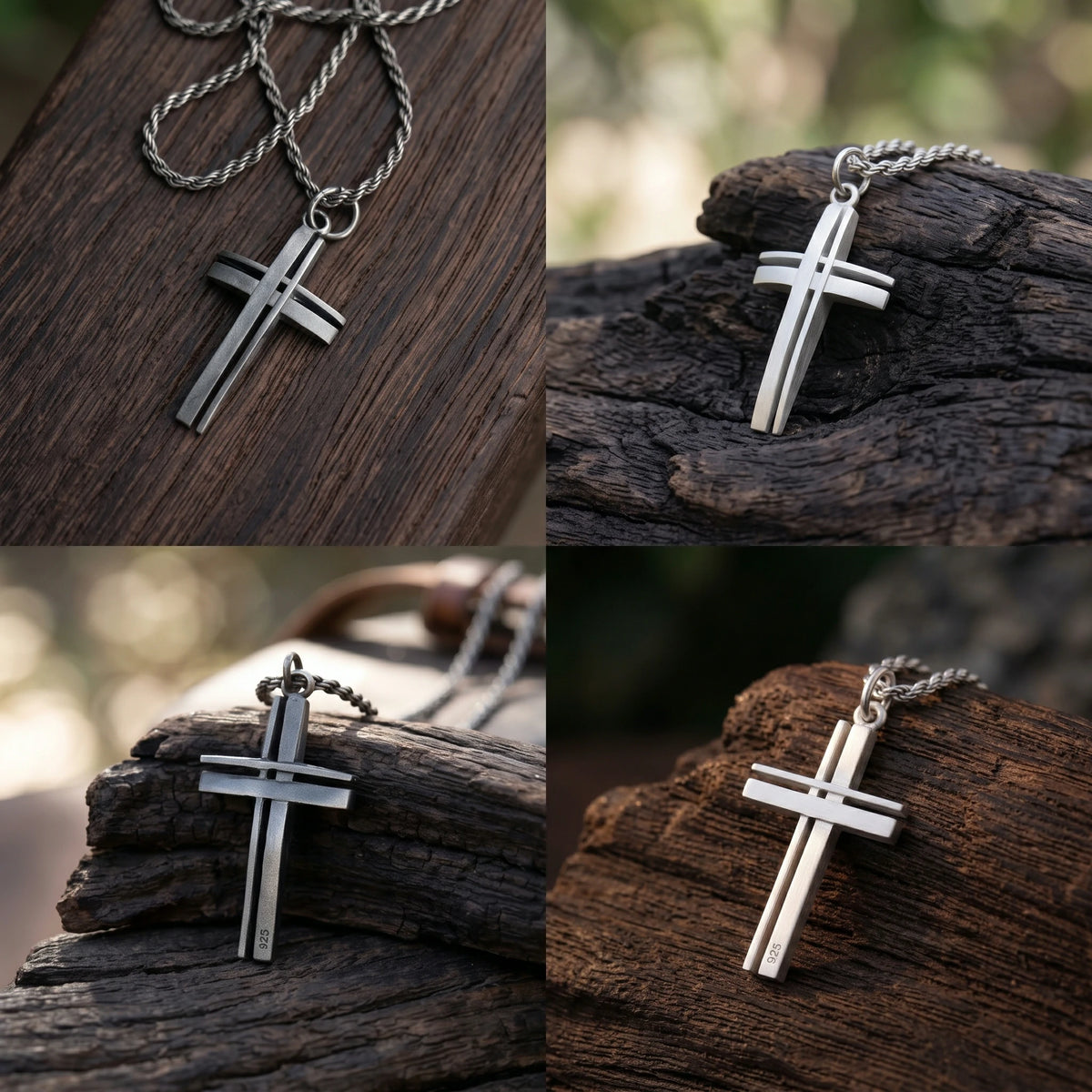 925 Sterling Silver Layered Cross Pendant Shielding Your Soul In Unshakeable Faith