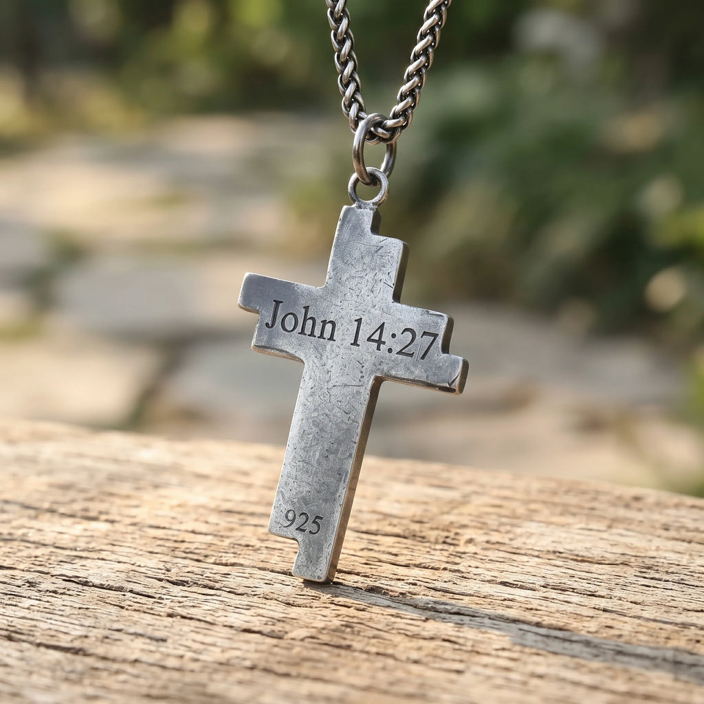 Custom 925 Sterling Silver Layered Cross Pendant for Spiritual Fortitude & Divine Light