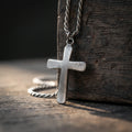 Custom 925 Sterling Silver Domed Cross Pendant for Unshakable Faith and Divine Peace