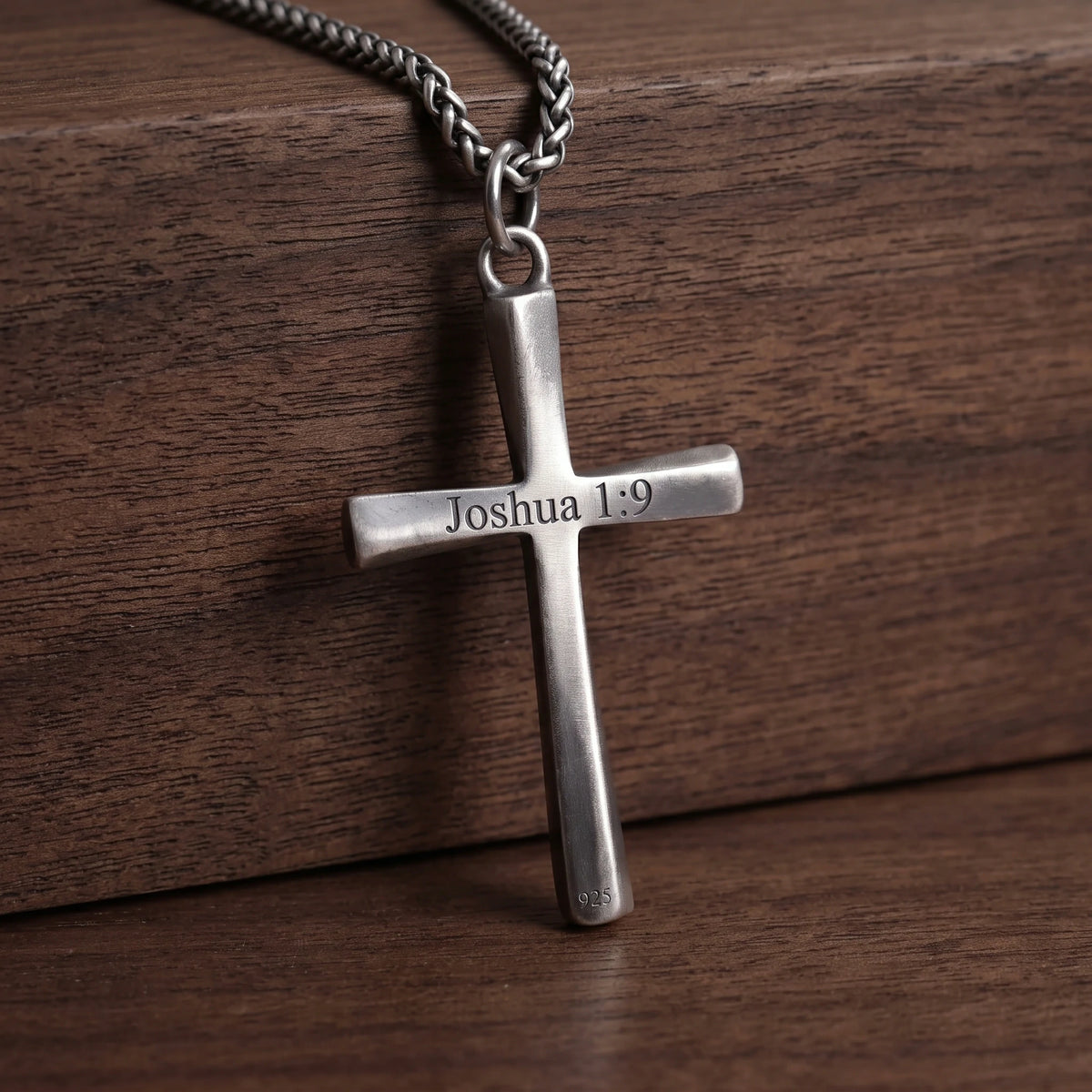 925 Sterling Silver Engravable Twisted Cross Pendant Anchored In Divine Grace
