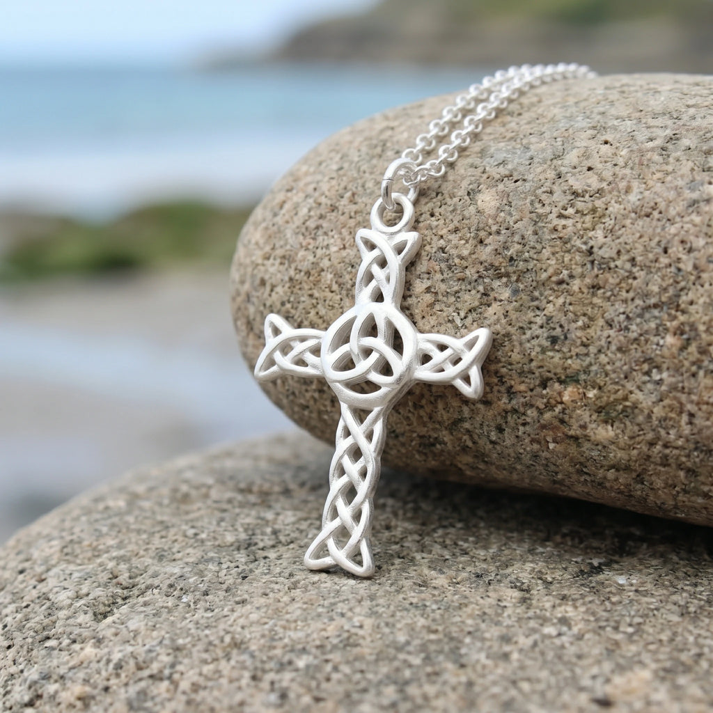 925 Sterling Silver Celtic Cross Pendant for Divine Grace & Eternal Protection