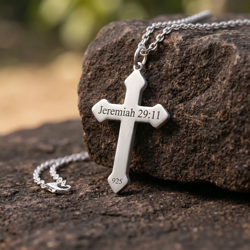 Custom Engraved 925 Sterling Silver Cross Pendant for Everlasting Devotion