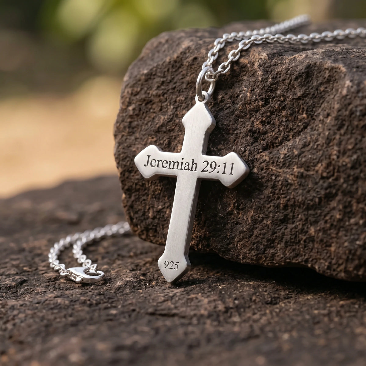 Custom Engraved 925 Sterling Silver Cross Pendant for Everlasting Devotion