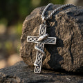925 Sterling Silver Holy Snake Cross Durable Spiritual Faith Pendant Necklace