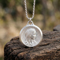 925 Sterling Silver Virgin Mary Medal Pendant, Vintage Religious Madonna Necklace