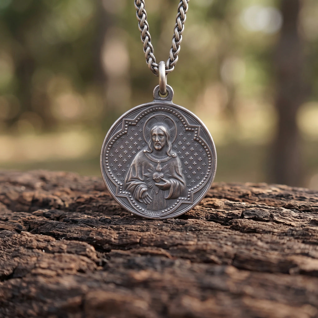 925 Sterling Silver Jesus & Virgin Mary Medal for Divine Blessing & Protection