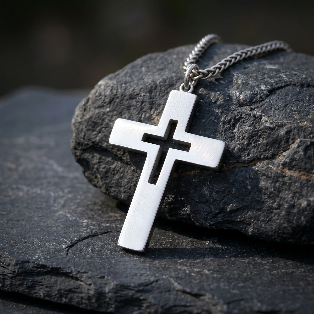 925 Sterling Silver Cutout Cross Pendant for Sacred Faith Within & Divine Protection