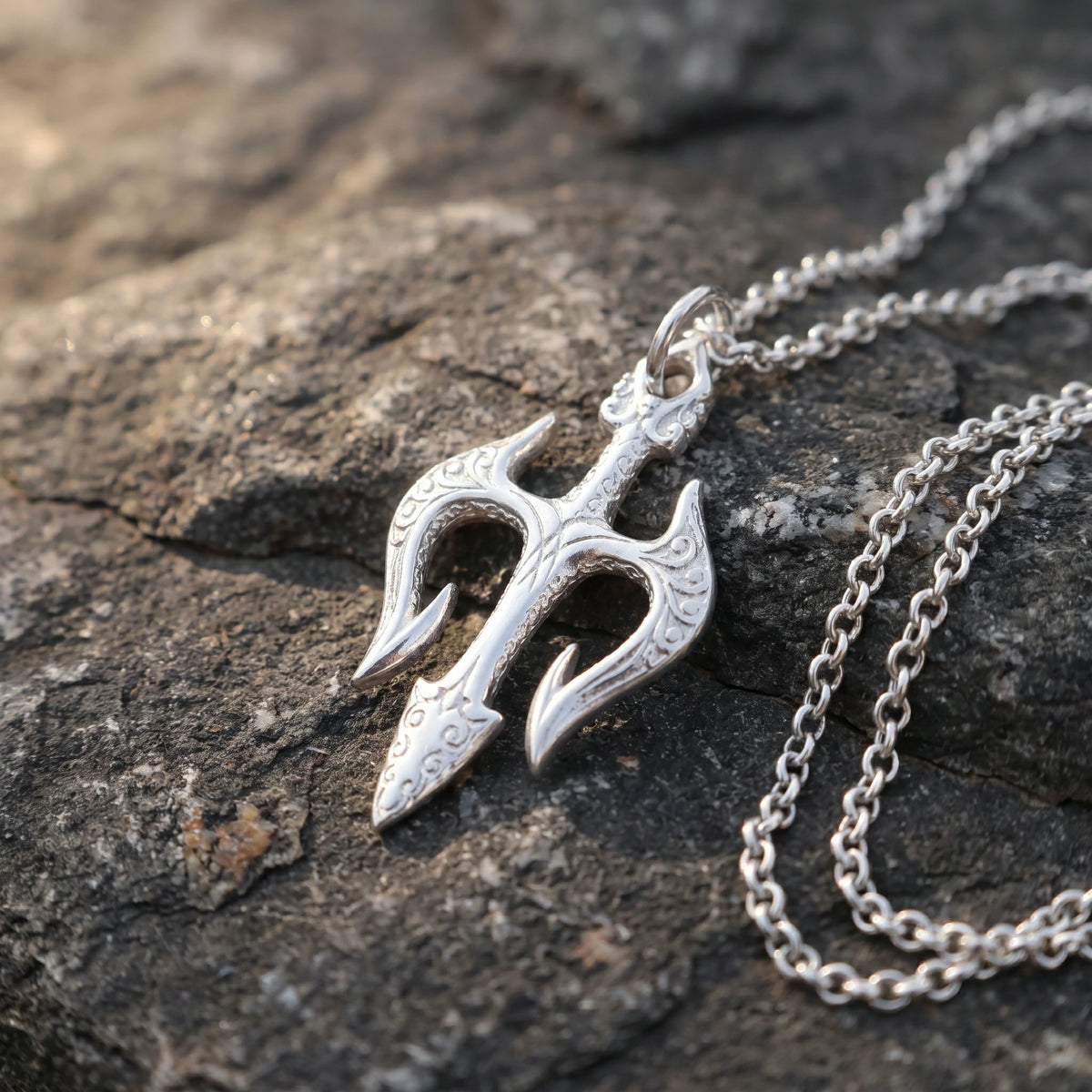 925 Sterling Silver Holy Trinity Trident Cross Pendant Shielding Your Heart In Divine Grace