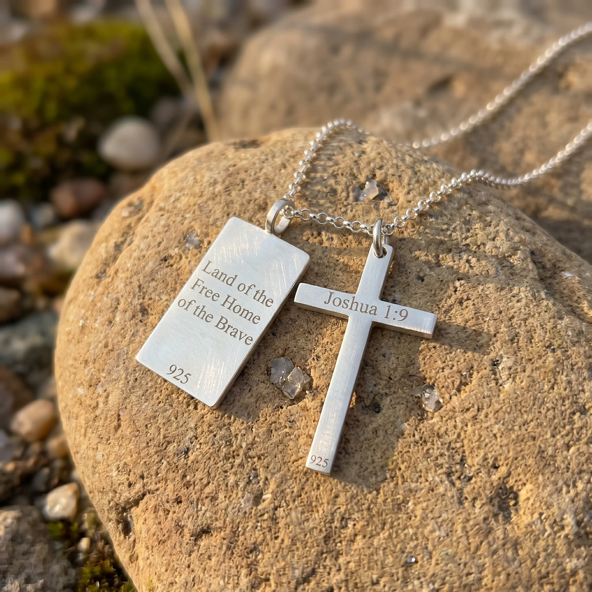 Sovereign Wings Radiant Cross, Solid 925 Sterling Silver Faith & Freedom Necklace