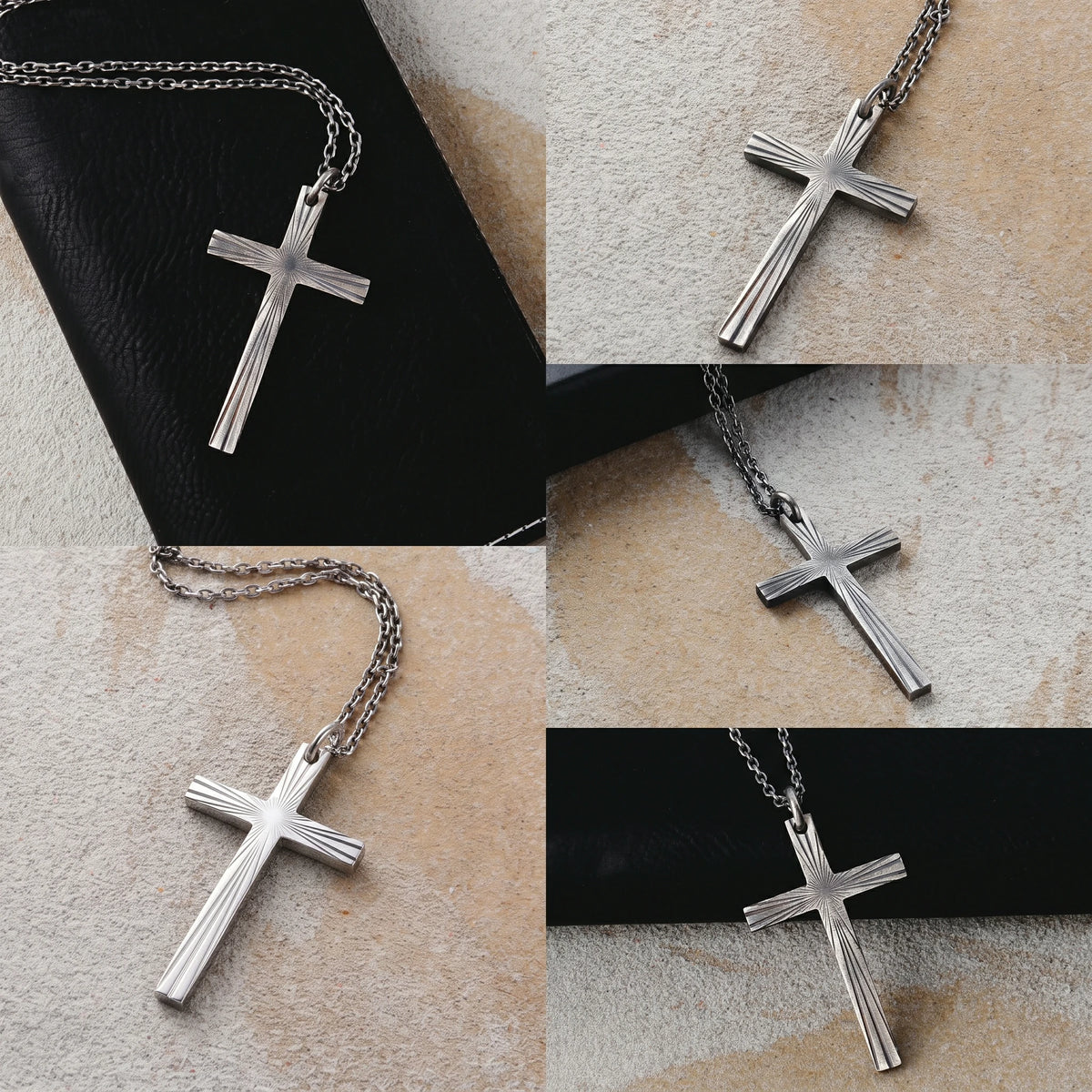 Eternal Light Sunburst Cross Pendant, 925 Sterling Silver Devotional Protection Amulet