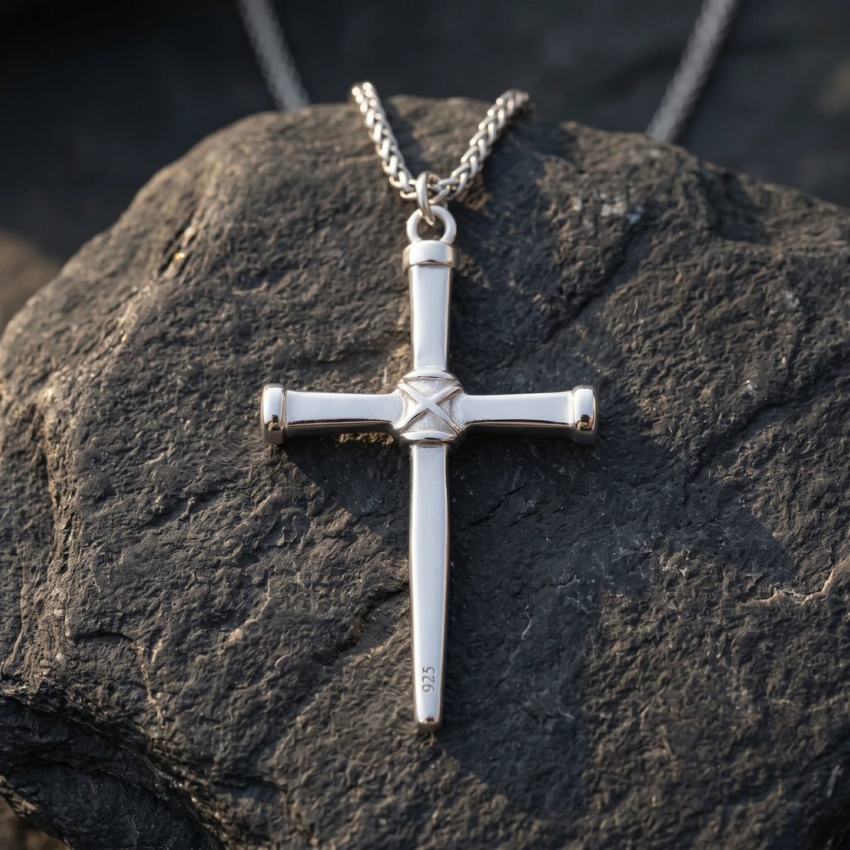 Sacred 925 Sterling Silver Wooden Beam Cross Pendant Protecting Your Faith and Soul