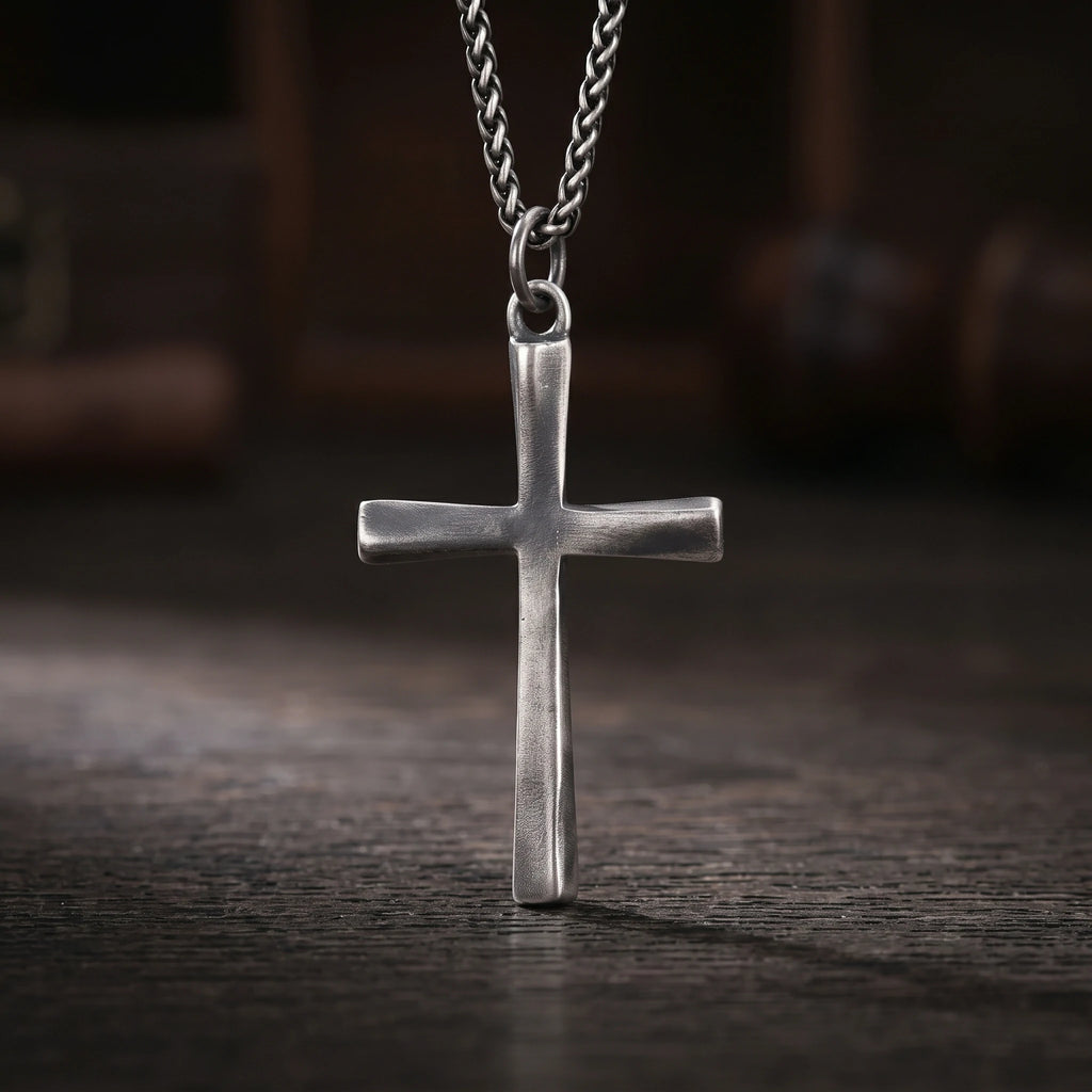 925 Sterling Silver Engravable Twisted Cross Pendant Anchored In Divine Grace