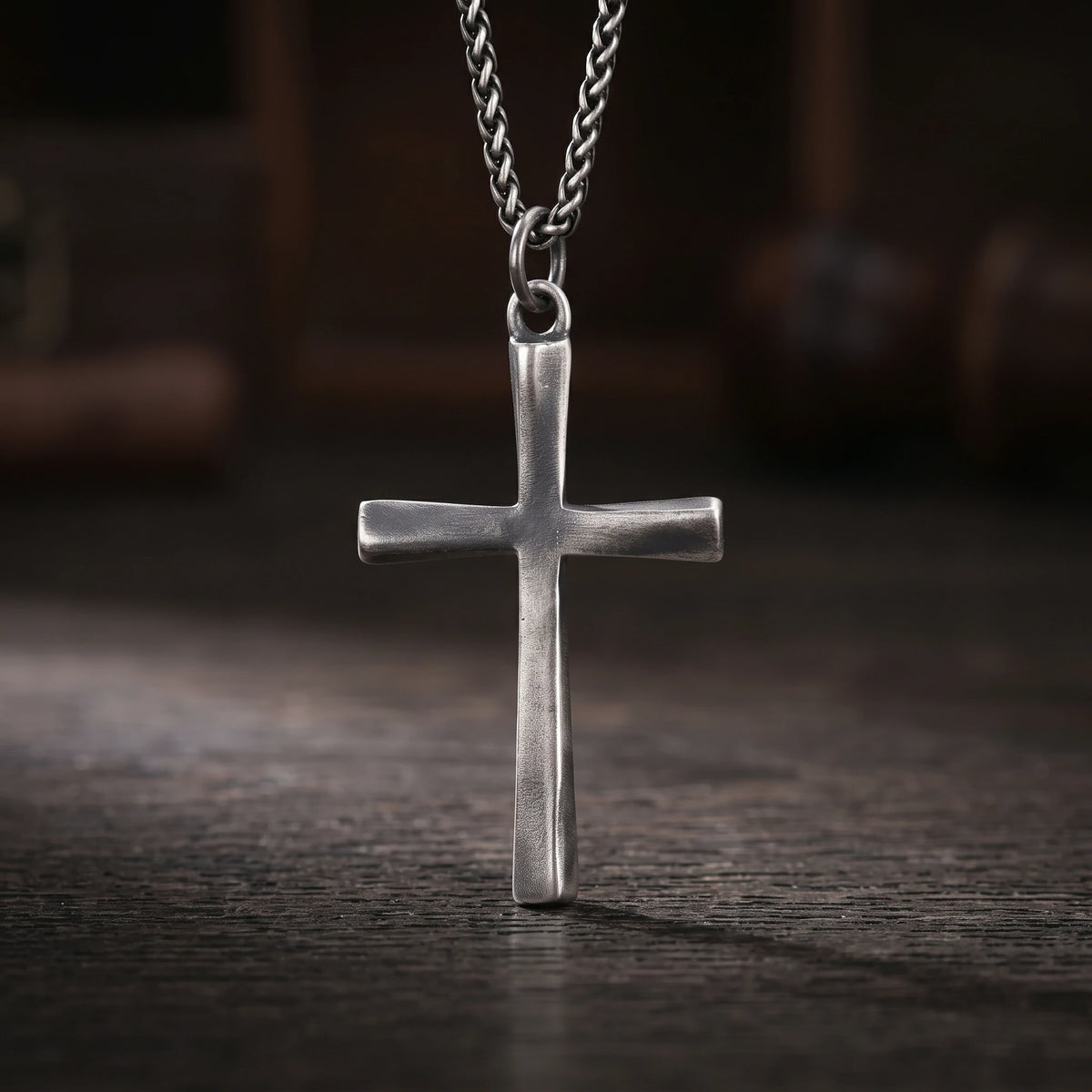 925 Sterling Silver Engravable Twisted Cross Pendant Anchored In Divine Grace